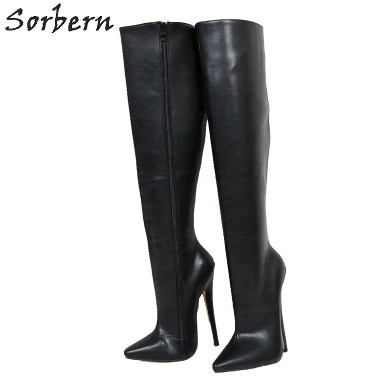 Sorbern Hard Shaft Knee High Boots Women Custom Wide Leg Calf Boots