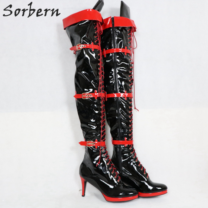 Thigh high kinky boots outlet