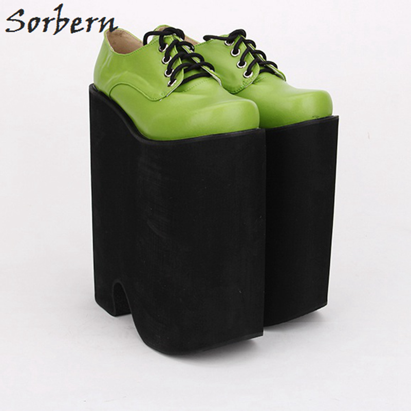 Sorbern Custom Wide Fit Knee High Women Boots Zipper Plus Size 18CM Spike Heels Unisex Dance Boots Platform Patent Ladies Boot