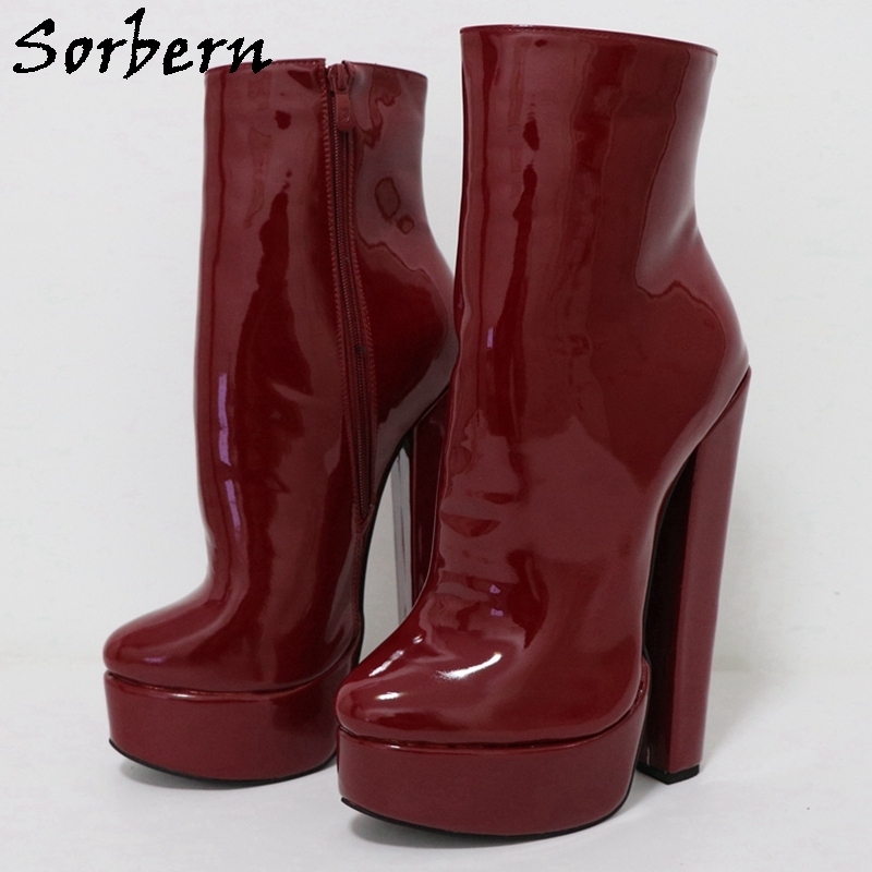 Sorbern Yellow Crotch Thigh High Boots Unisex 20cm Block High Heels