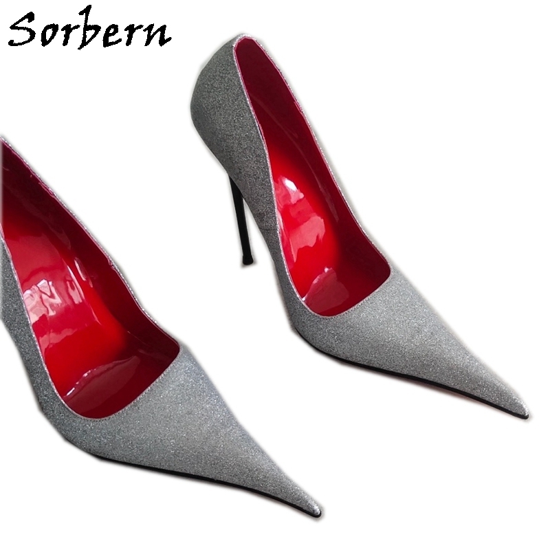 Sorbern Black Satin Stilettos High Heel Mules Pointed Toe Slip On Mature Style Shoes