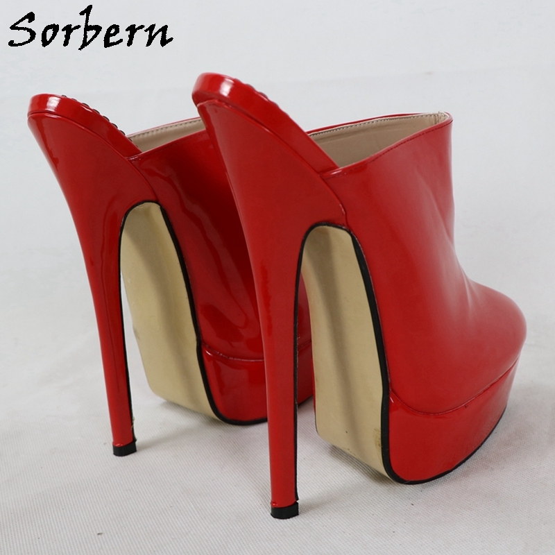 Sorbern Black Women Pump Shoes Comfort Mules High Heel Slip On Closed  ToeSorbern#174;Official