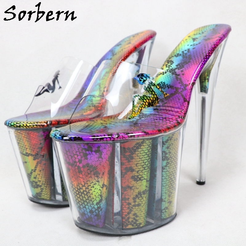 Sorbern 58cm Mid Thigh High Boots Women 26Cm Extreme Heel Pole Flower Box On Deck Railing 40cm Topiary Balls