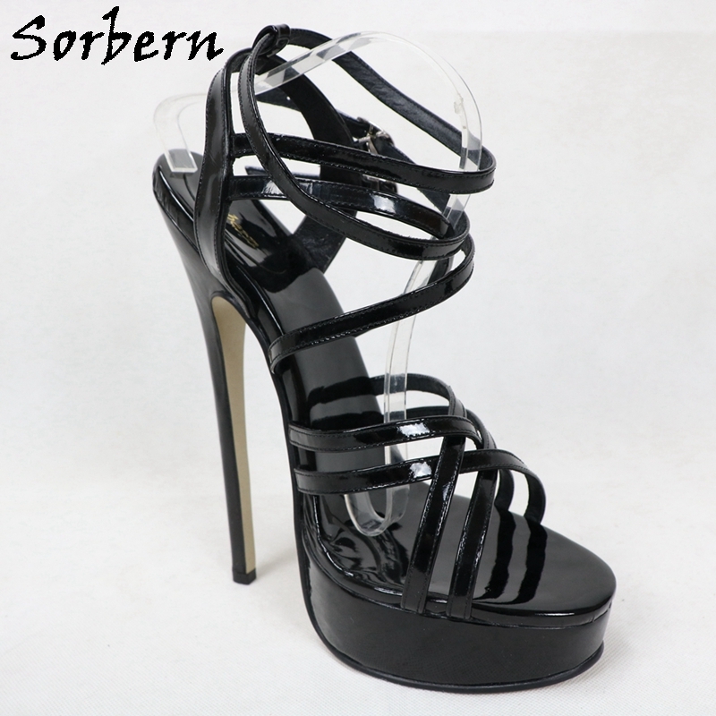 Black glitter high platform heels with strap. Worn... - Depop