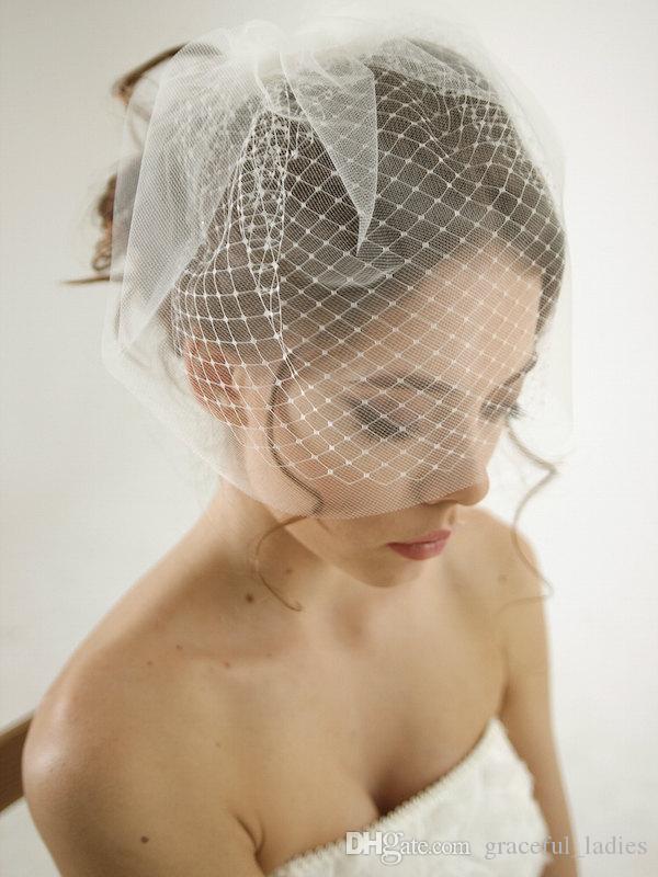 Double Layer Birdcage Wedding Veil 12 ''/29 cm Bridal Accessories White/Ivory Mesh Short Wedding Birdcage Veils Face Covers