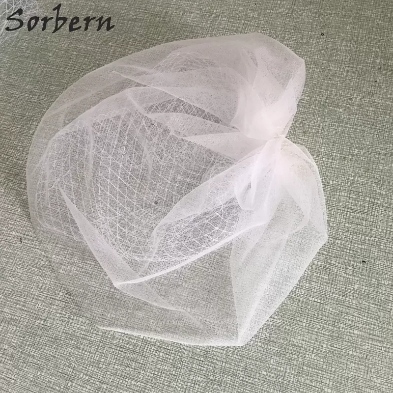 Sorbern Wedding Veils Double Layer Full Birdcage Veil Short Meshed Net Wedding Blusher Veil