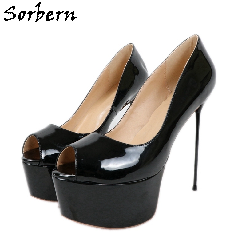 Sorbern Sexy Pink Women Sandals 18cm High Heels Wedges Shoes For Women