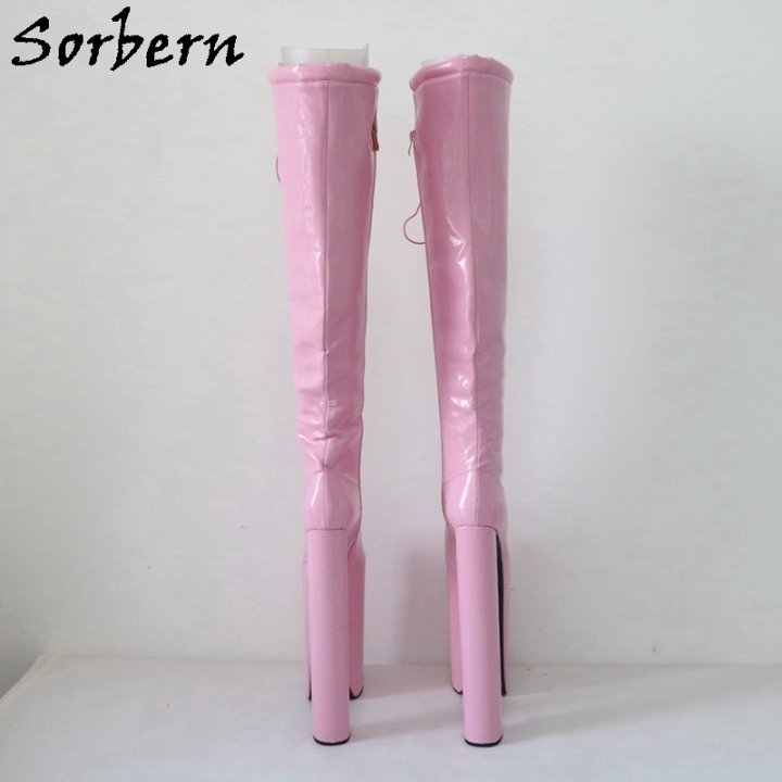Blush pink thigh high boots online