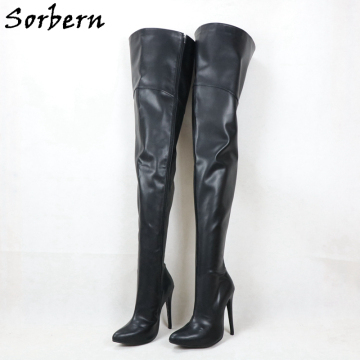 Sorbern Nude Women Pump Shoes Round Toe 16Cm High Heel Slip On Stilettos