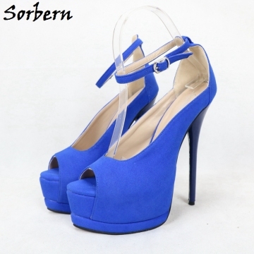 Sorbern Cute Round Toe Women Pump Shoes 16Cm High Heels Real Leather ...