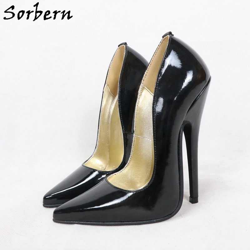 16CM Womens Stilettos High Heels Patent Leather Men Pointed Toe Shoes Pumps  Sexy