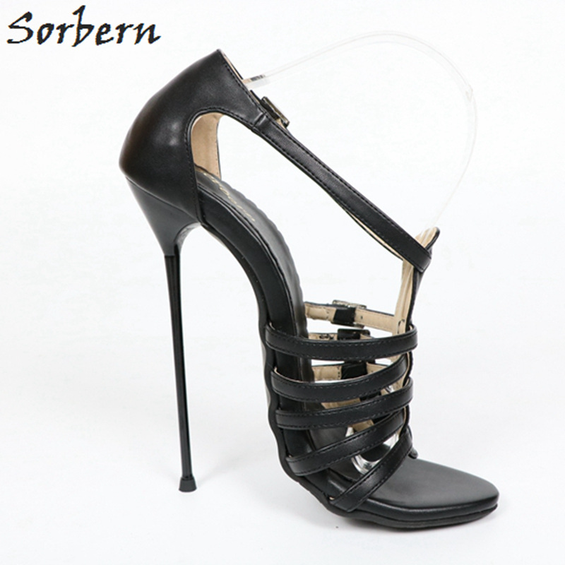 Summer Steel Thin High Heels 19/22cm Sandals Stiletto Heel Open Toe Female  Platform Shoes Women's Banquet Pumps - AliExpress