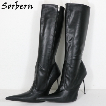 Sorbern Custom Knee High Boots Women 30Cm Extreme High Heels Side Zipper