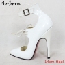 White Shiny 14cm Heel