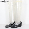 Clear PVC Boot with Black Wedges