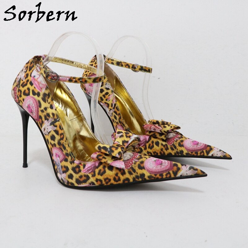 Sorbern 14Cm Metal High Heel Women Pump Shoes Slip On Metal Stilettos Pointed Toe