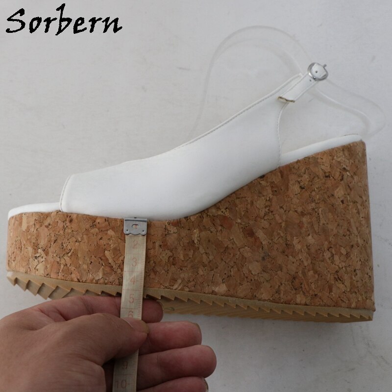 Sorbern Silver Metallic Block High Heel Sandals Transparent Pvc See Through Slingback