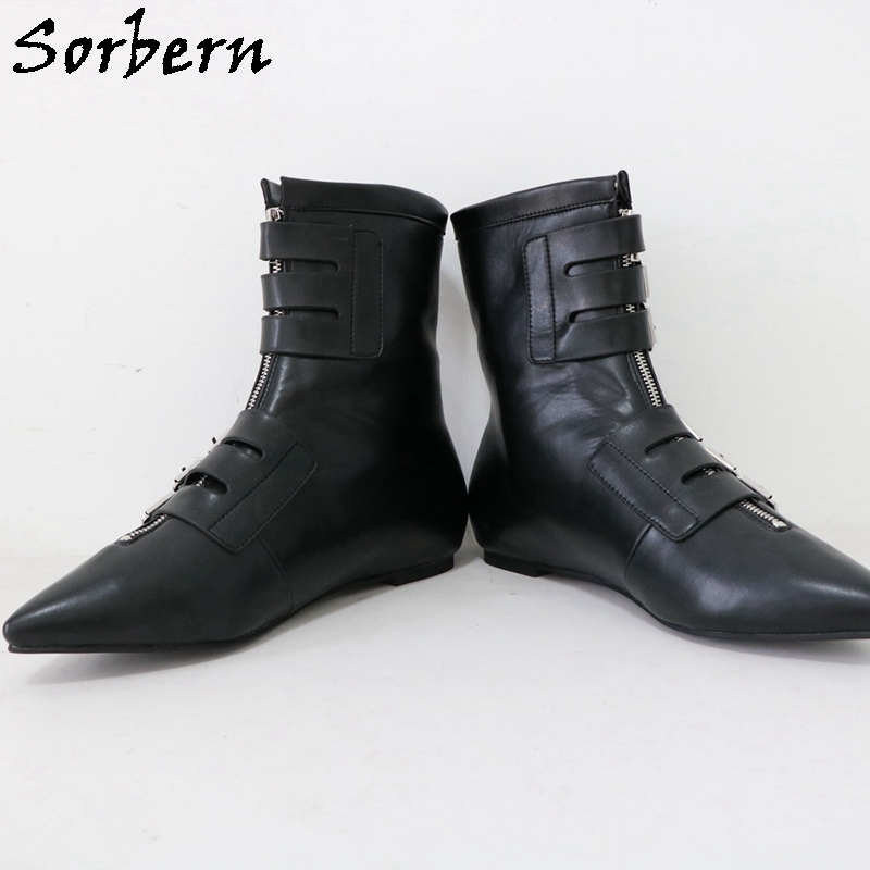 Wide ankle sale boots flat heel