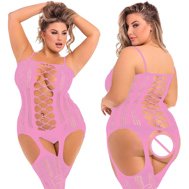 Plus Size Fishnet Bodystocking Open Bra Crotchless Underwear For Sex Lace  Transparent Lingerie Bodysuit Erotic Mujer SexySorbern#174;Official