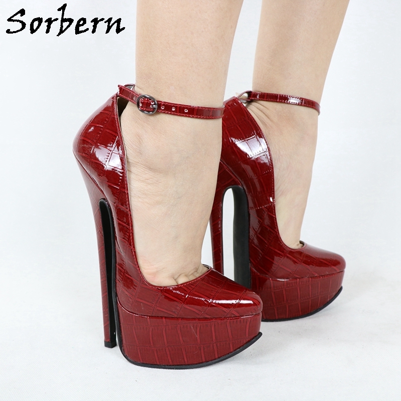 Sorbern Long Pointy Toes Women Pumps Big Size Stilettos High Heels