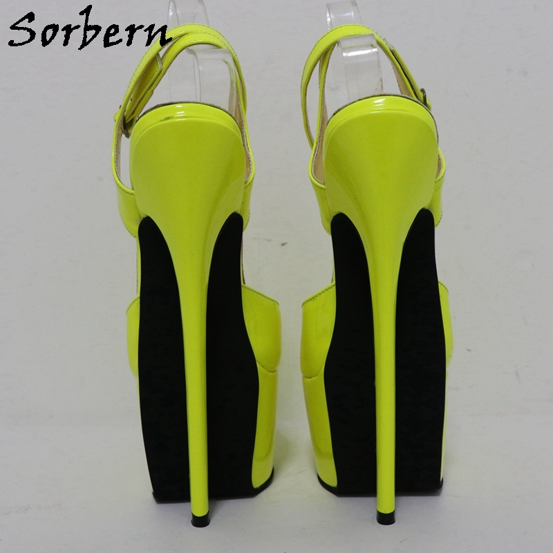Sorbern Neon Hot Pink Cut Out Wedge Heels 20cm High Heel Platform With  Thick, Super Narrow Sole From Plus_shoes_store, $243.72