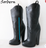black add zipper stripped heels