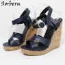 Navy Blue 14-15cm heel 2cm platform
