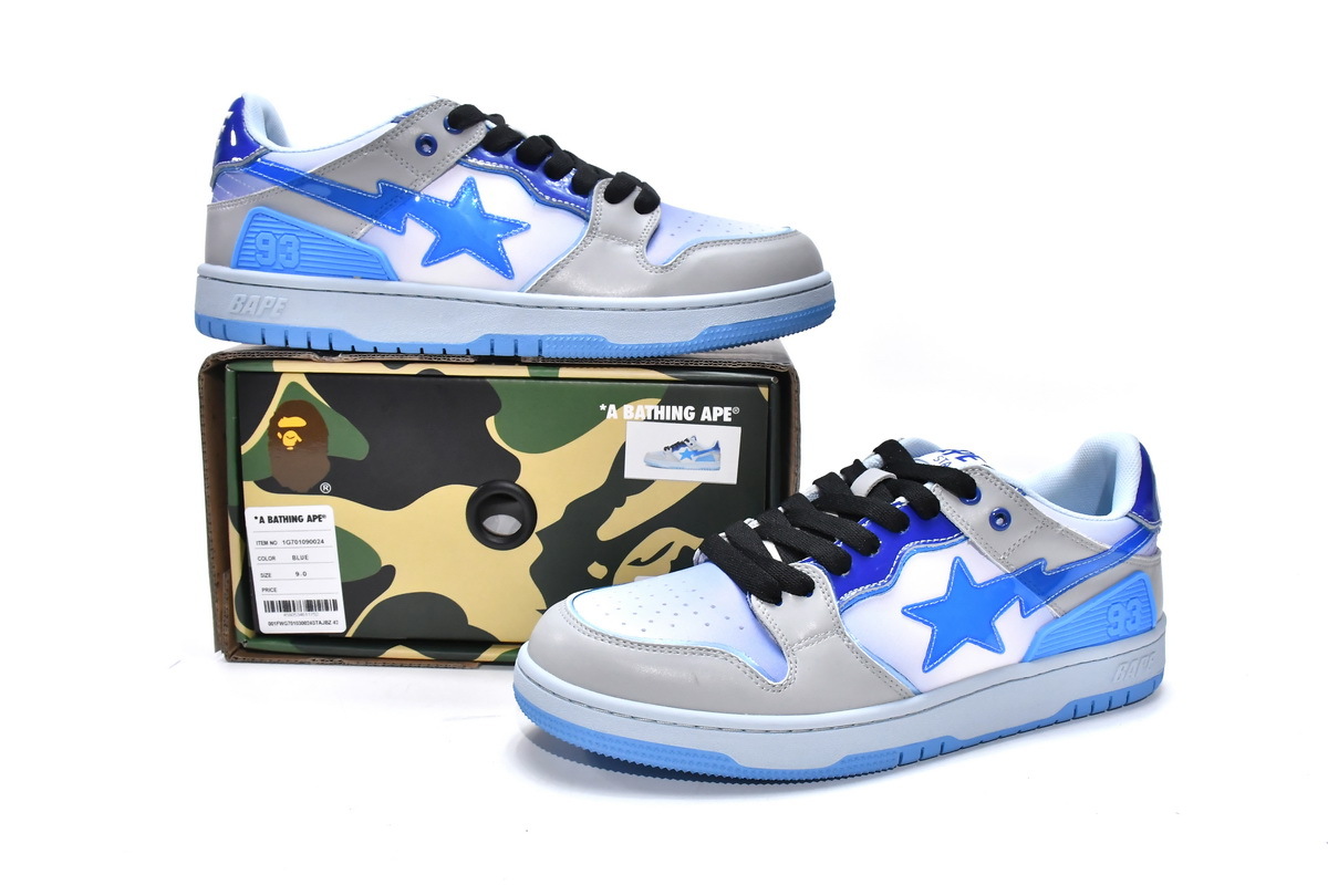 bapesta blue and white