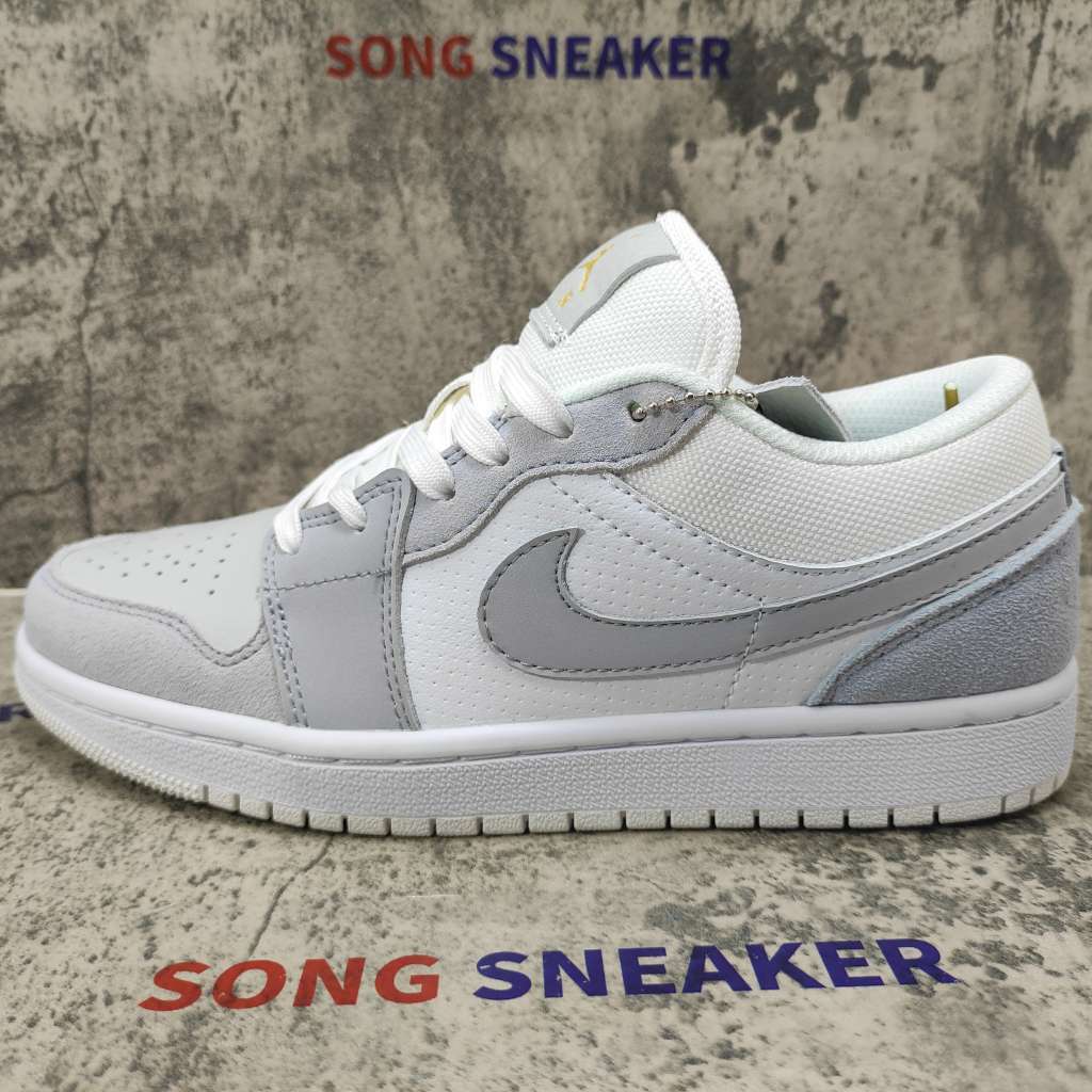 Jordan 1 Low White Cool Grey Wolf Grey - SongSneaker