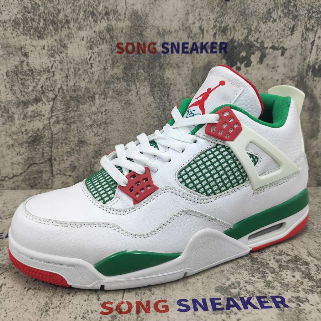 retro 4 white green