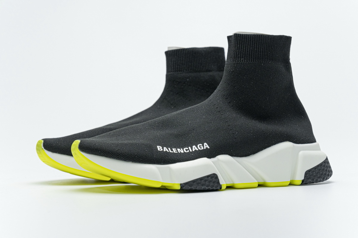 Balenciaga Speed Clear Sole Sneaker Black Yellow Fluo