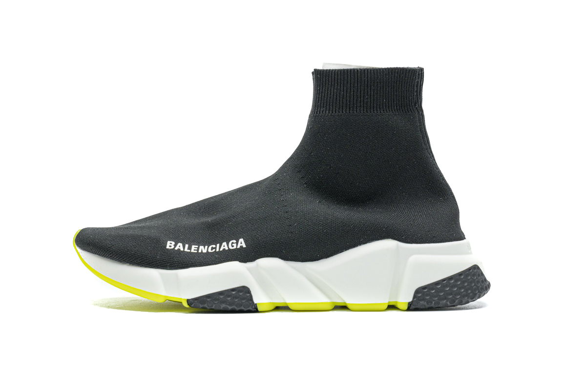 Balenciaga Speed Clear Sole Sneaker Black Yellow Fluo