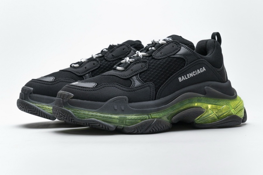 balenciaga triple s green black