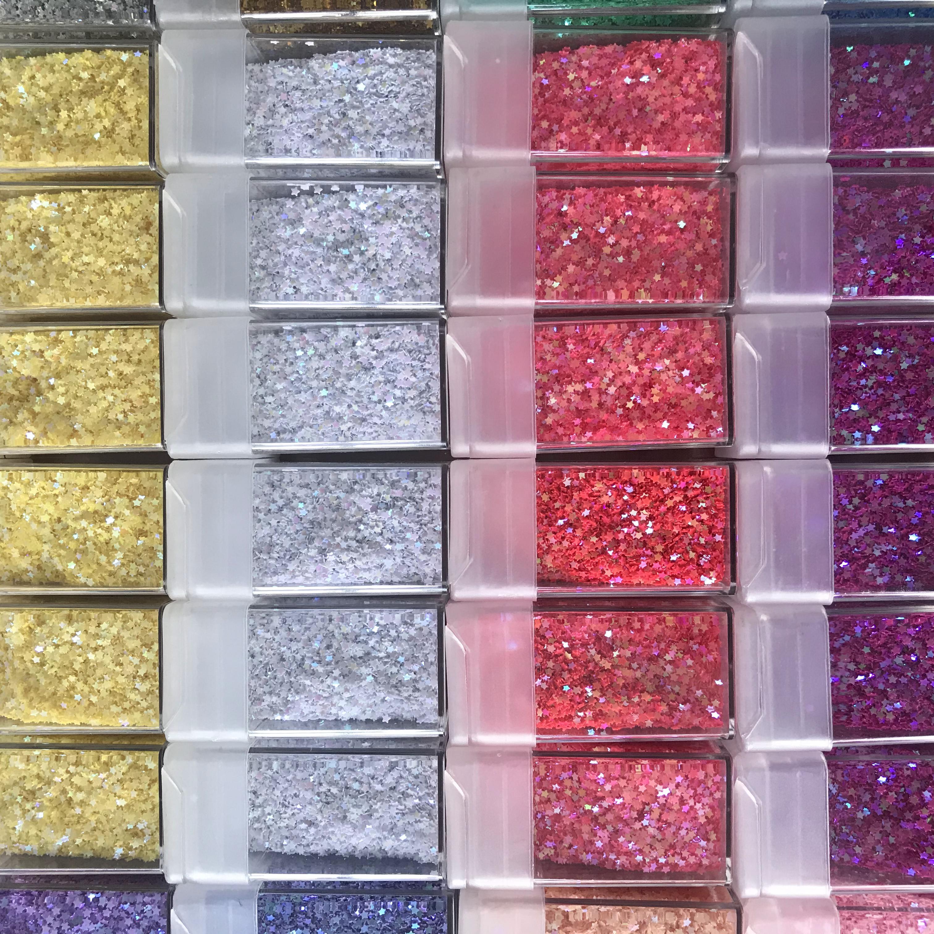  Chunky Glitter for Resins Crafts,3mm Red Stars Shapes