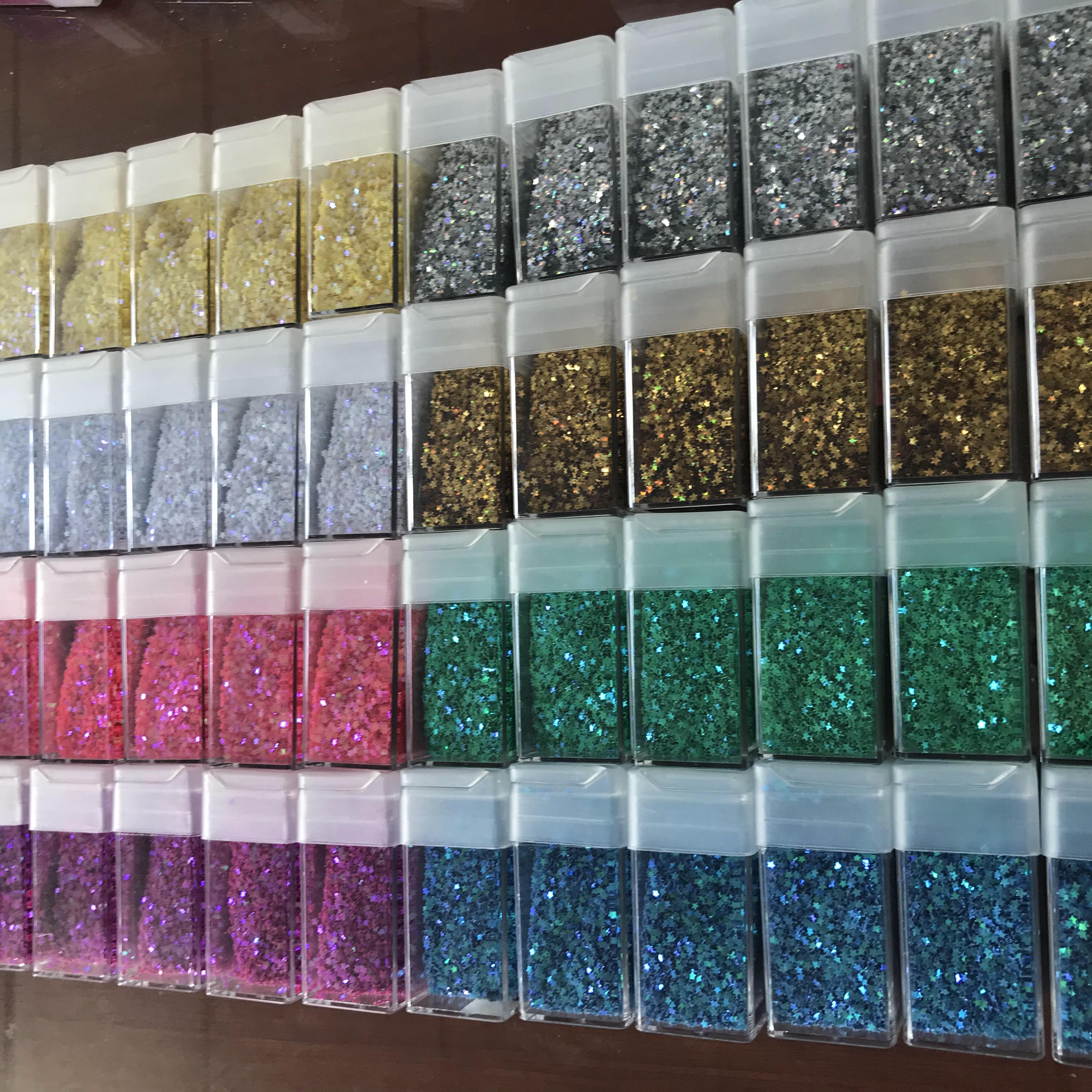 Aurora Iridescent Mixed Shape Glitter Set / 12 Jars