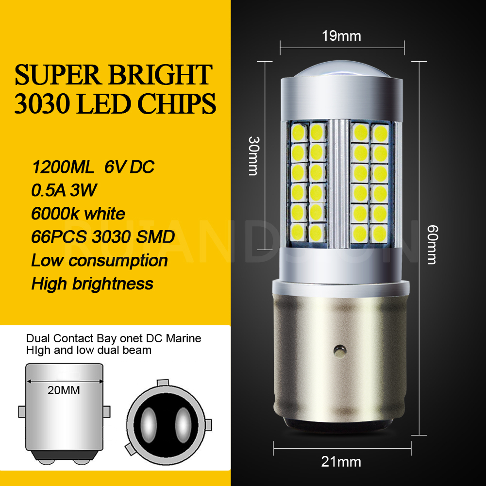 Ruiandsion BA21D Halogen Light Bulb 12V Headlight 45/40W 12 Volt Warm White Car Motorcycle Headlamp