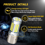 Ruiandsion 1Pcs 3W BA21D Led Motorcycle Headlight 6V High Low Beam Motorbike Car Auto Front Head Bulb Scooter Moped Globe Light 6000k 3030 66SMD Ruiandsion,BA21D led