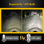 Ruiandsion 21W P36D Led Headlight Bulb Motorcycle Headlamp Scooter Speed Moped Motorbike 12V 24V 80V White 2400Lm 2pcs