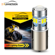 1pc 6-24V LED Motorcycle Headlamp5730 12SMD BA20S Car Auto Scooter ATV Moped Led Head Light Bulb White 6000K Amber 6V 12V