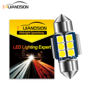 Ruiandsion 4pcs White 6000K Canbus C5W C10W LED Bulb 3030 6smd 28mm 29mm Car Interior Reading Light Festoon 12V Non polarity Auto Dome License Plate Luggage Trunk Lamp