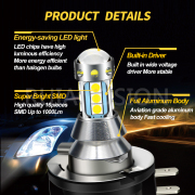 2pcs 10-30V H11B 3030 16 LED White Fog Light Front DRL Bulb for KIA Hyundai Ford
