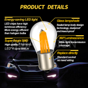 Ruiandsion NEW New BA15S P21W 1156 Filament LED Car White Bulb Backup Reverse Light 12V 24V 48V