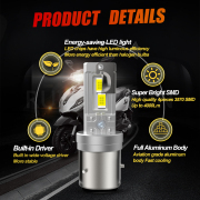 Ruiandsion BA21D BA20D LED Bulb Motorcycle Headlight Motorcycle bulb Motorcycle lamps Super Bright SMD 12V 24V 30V 60V White Yellow White Yellow 4000lm