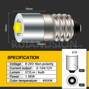 Ruiandsion E10 best work flashlight bike cree bulb rustic lamps 6V 12V 24V White
