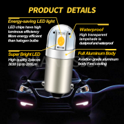 Ruiandsion BA9S Miniature LED Auto Instrument Signal Bulb 6V 12V 24V 110V 220V White Yellow