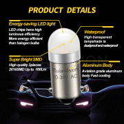Ruiandsion BA9S T4W 12V 24V High Performance Automotive Sidelight LED Bulb 4300K 6000K