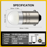 Ruiandsion BA9S T4W 12V 24V High Performance Automotive Sidelight LED Bulb 4300K 6000K