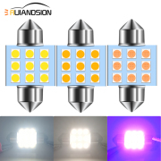 Ruiandsion 31mm C5W DE3175 LED Car Interior Inside Light Dome Trunk Map License Plate Festoon Lamp Bulb 12Volt 3030 9SMD 2pcs White Purple