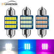 Ruiandsion 4pcs Super Bright LED Car Bulb 31mm DE3175 Festoon Auto Interior Map Dome Trunk Lights 12V 1W Non polarity White Blue Purple