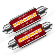 Ruiandsion 2pcs 6V 12V 24V LED Auto Interior Lights Aftermarket Car Roof CANBUS Ruiandsion ERROR 41mm FREE 211-2 578 44mm Festoon Bulb White 2W